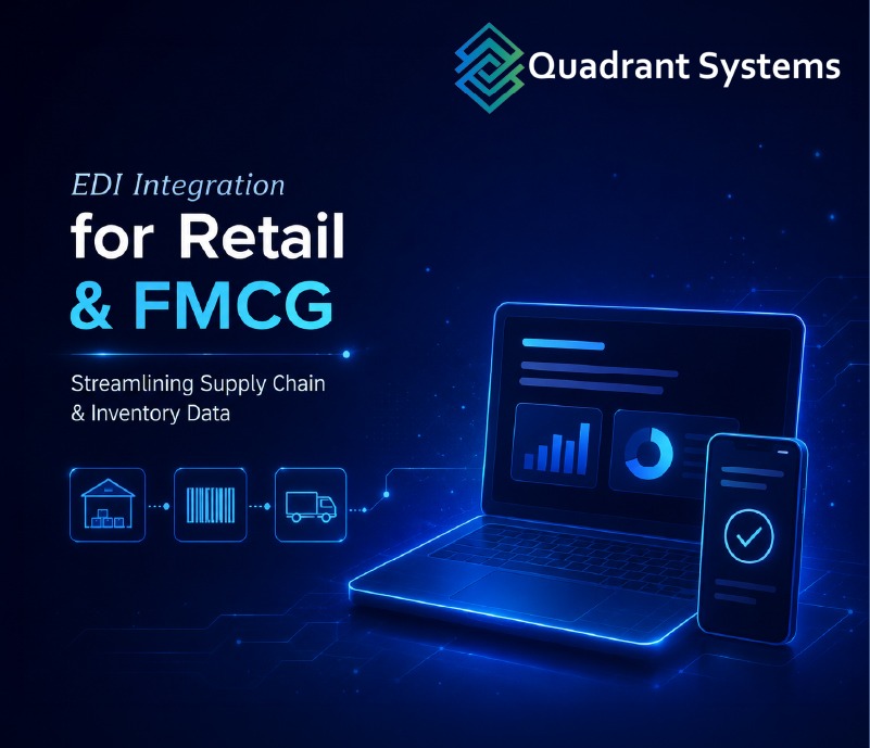 EDI integration for retail and FMCG showing connected supply chain and inventory systems